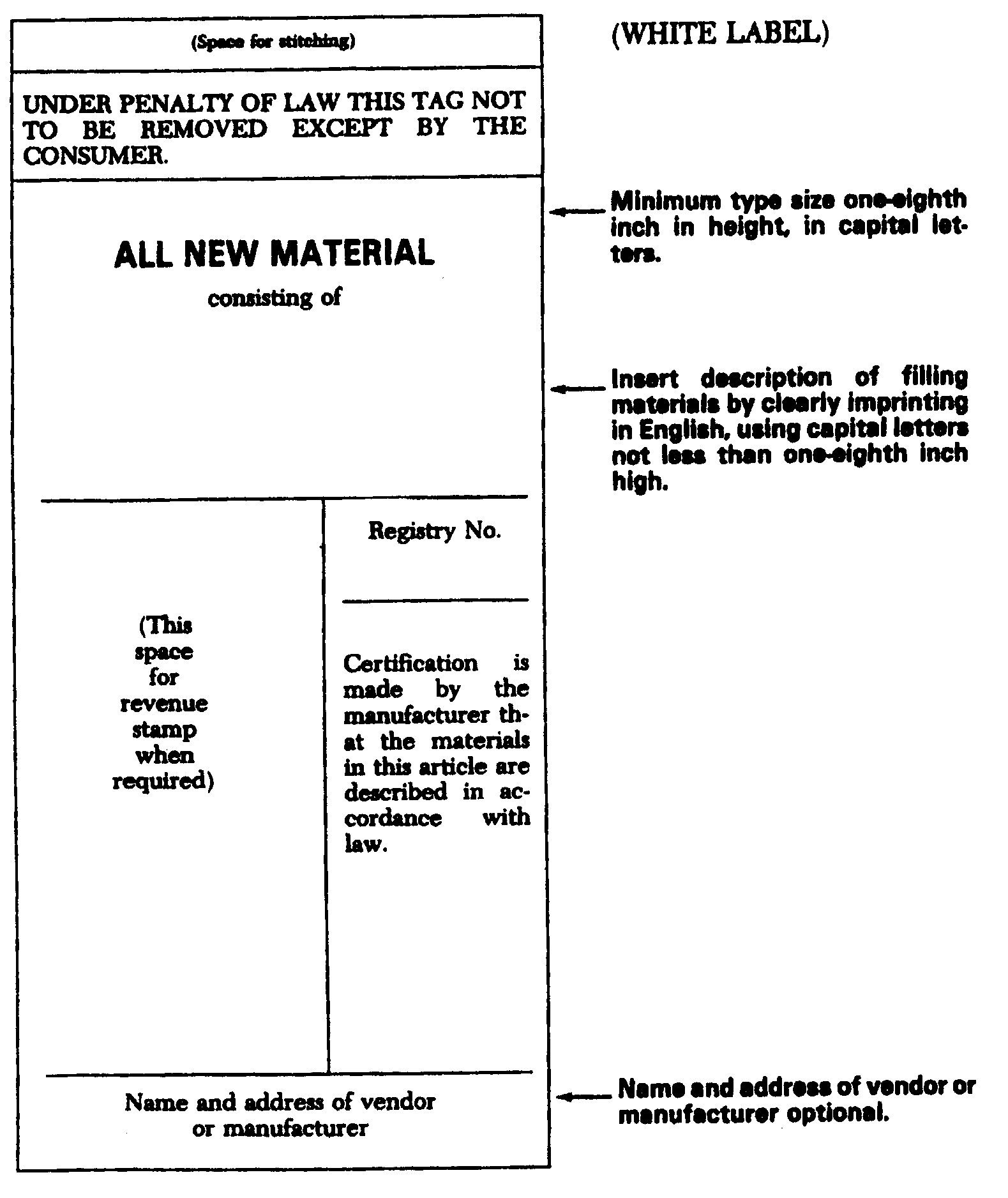 § 1126 Official Law Label Requirements. State Regulations US Law